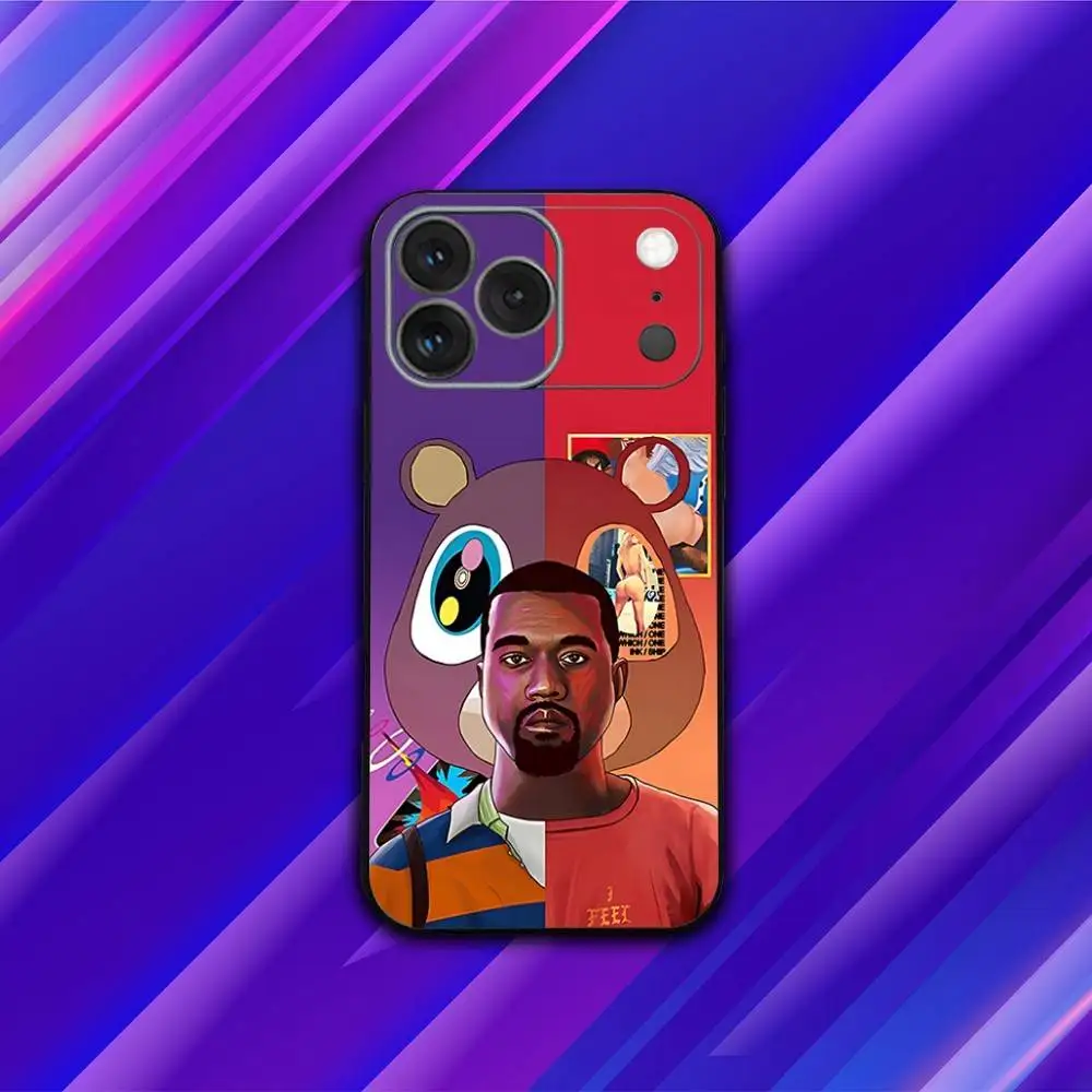 حافظة هاتف K-Kanye Rapper West Bully لهاتف iPhone 17,16,15,14,13,12,11,Pro,Max,Plus,X,XS,SE4,E,Mini,Soft Black Case