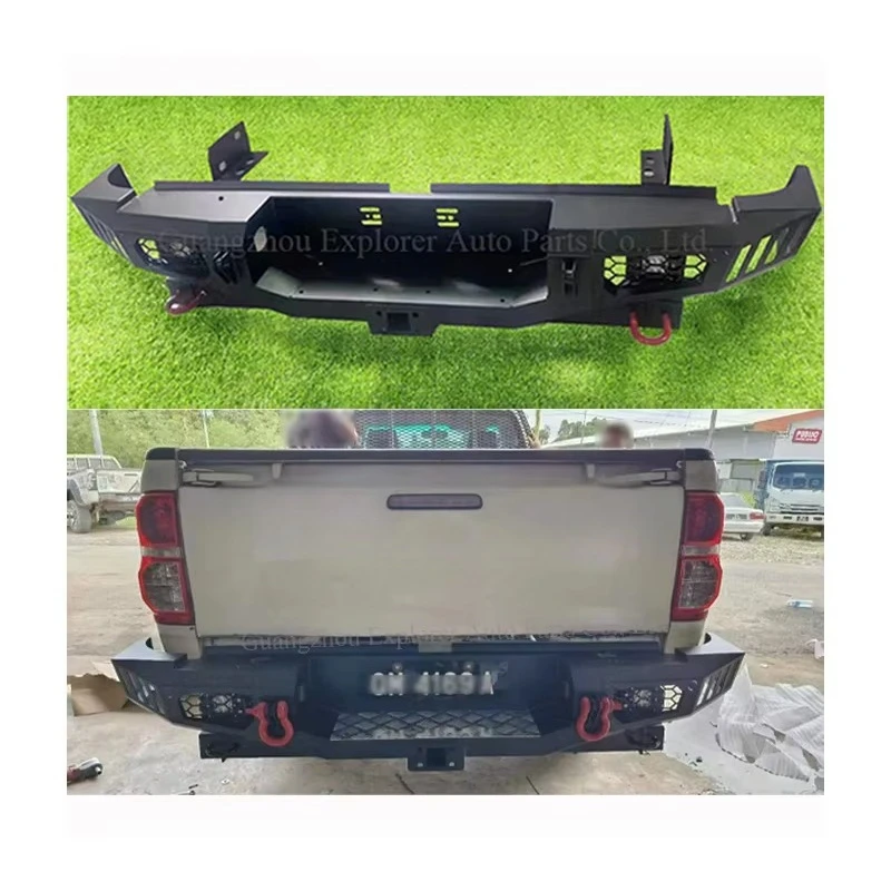 Factory Car Bumper for Hilux Revo Rocco Vigo with Led Light Shackle Car Accessories Steel Rear Bumper Bar