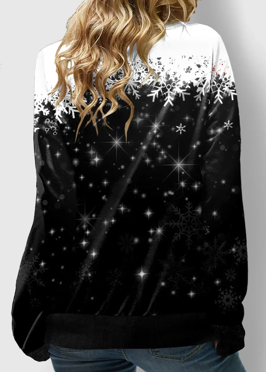 Women's Sweatshirt 3D Prints Christmas Theme Kawaii Graphics Long Sleeve T Shirt Casual Loose Fit O Neck Tee Long Sleeve Tops
