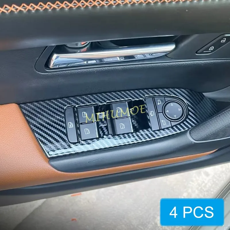 LHD Interior Door Window Switch Panel Cover Trims For Mazda CX50 CX-50 2023 2024 2025 ABS Carbon Fiber Style Decoration