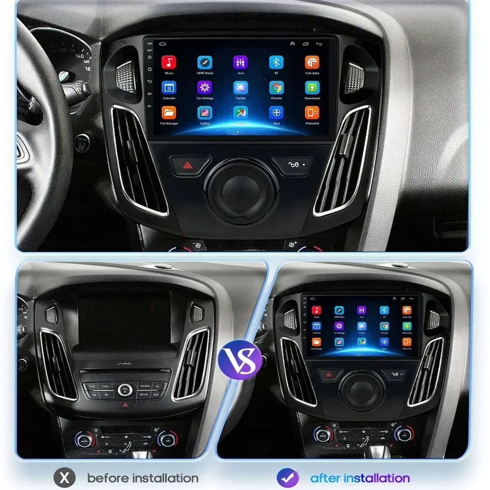 for Ford Focus 3 Mk 3 2011 - 2019  Android Auto Car Radio Carplay Multimedia 4G Wifi GPS DVD 2 Din Carplay Autoradio Stereo