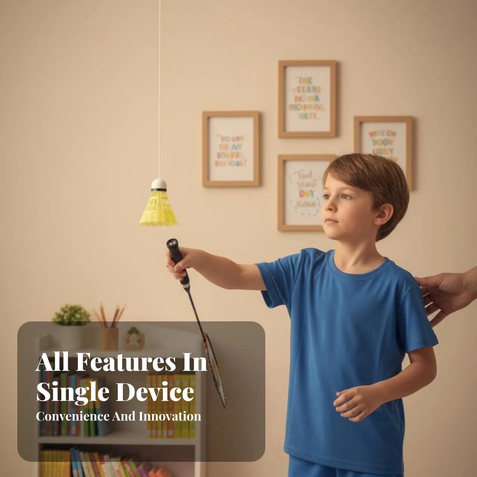 

Автоматический тренажер для бадминтона с функцией возврата волана, долговечный, для индивидуальных тренировок, регулируемая высота, спортивное оборудование