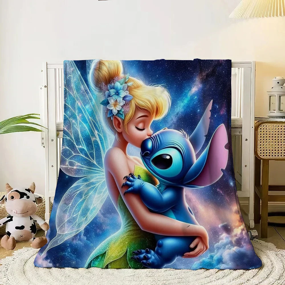 

Disney Stich Cartoon HD Printed Flannel Thin Blanket.Four Season Blanket.for Sofa,Beds,Living Rooms,Travel Picnic Blanket Gifts