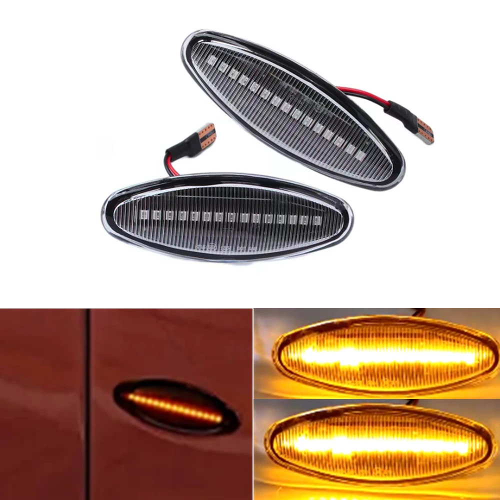 

For Jaguar S-Type1999-2007 XK8/XKR1996-2005 XJ X350 2003-2006 Car LED Dynamic Turn Side Marker Light Sequential Blinker Light