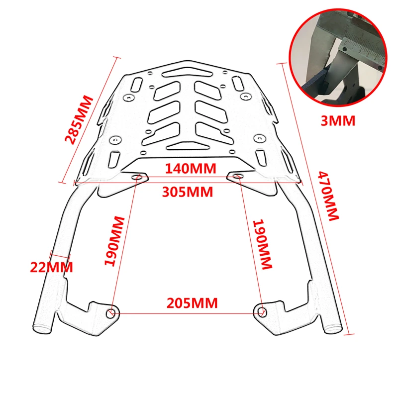 오토바이 후면 러기지 랙 캐리어 케이스, 야마하 트레이서 900 GT 900GT 2018 2019 2020, 지지 홀더 브래킷