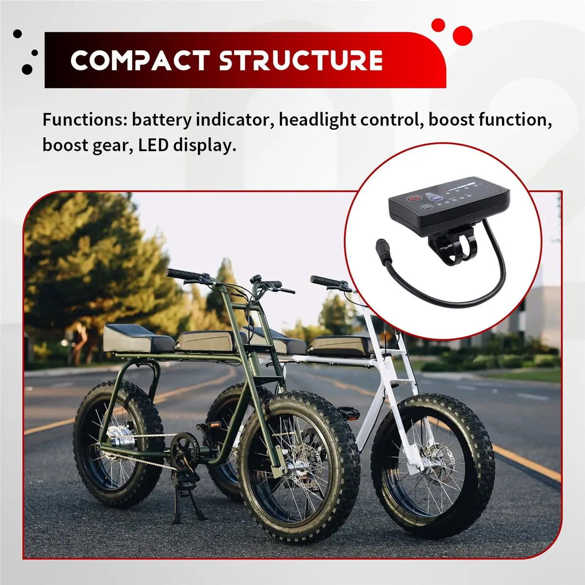 [N82R] S810 E-Bike Meter LED Display 36V IP65 for Electric Bike Electric Bicycle Meter 6PIN
