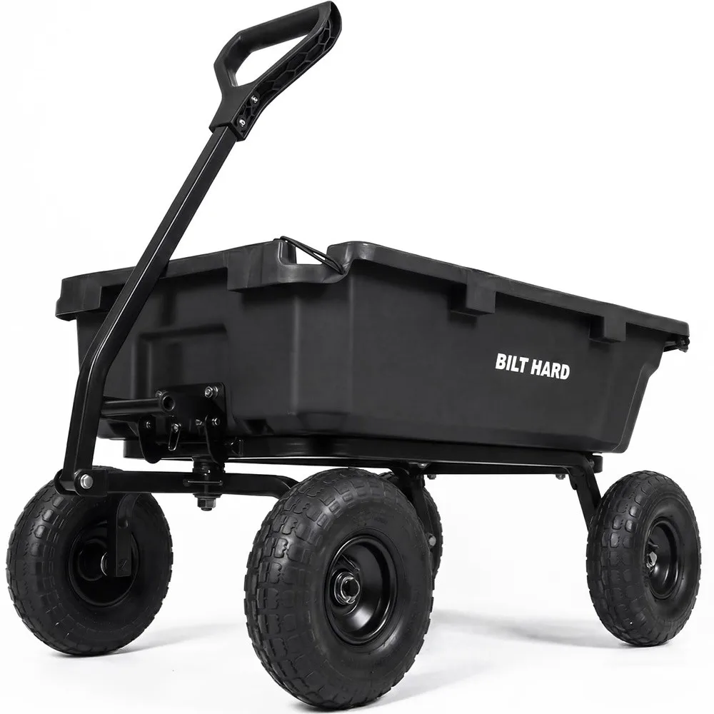 900 lbs Poly Garden Dump Cart 5 Cu.Ft Wheelbarrow Cart with 10