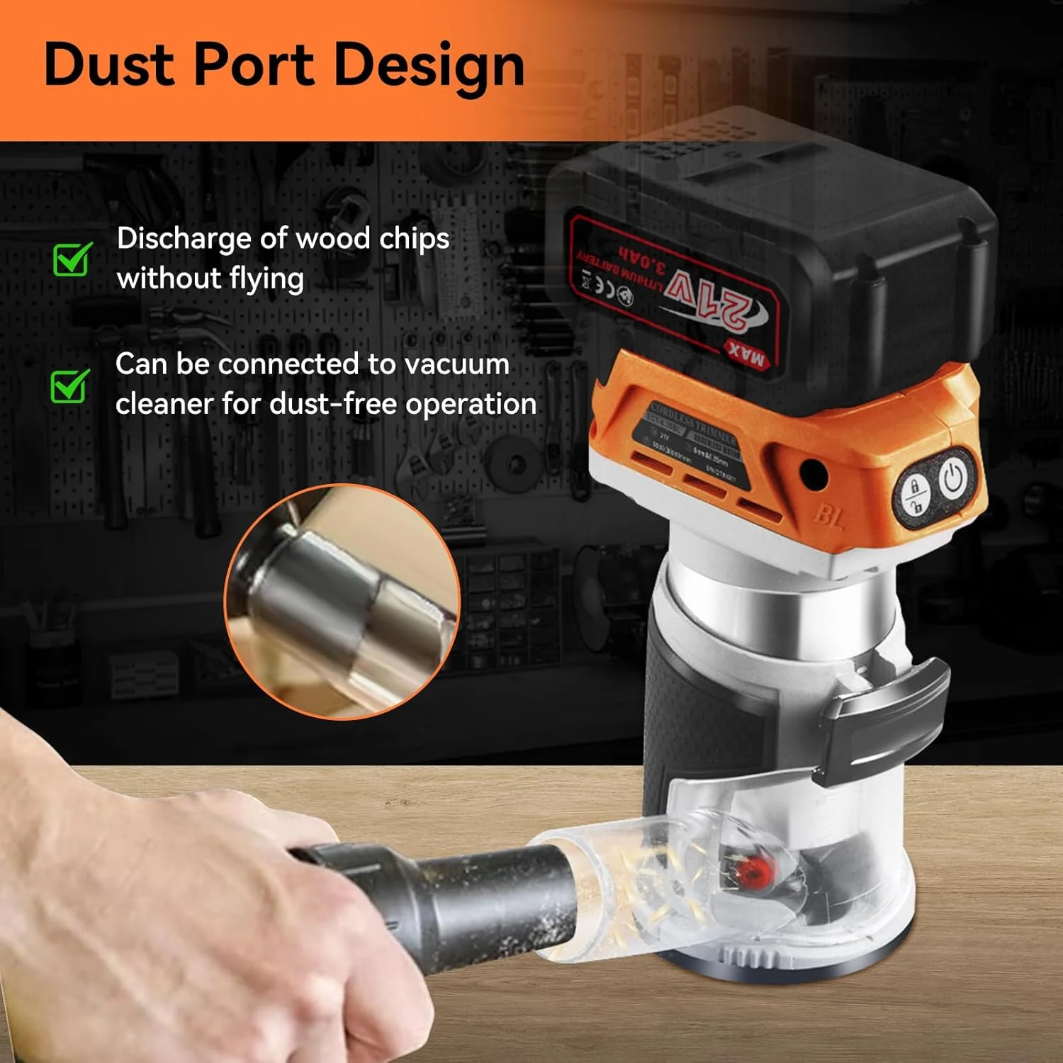 800W 6 Speed Brushless Cordless Trimmer Wood Router Tool Milling Engraving Slotting Machine Trimmer for Makita