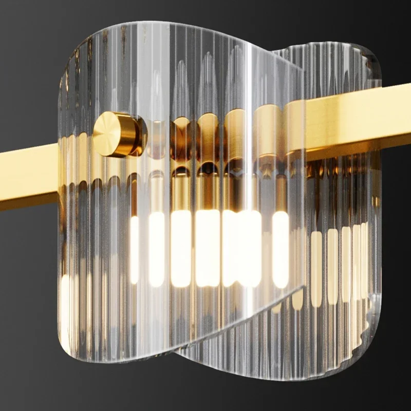 Lampadario Ristorante Minimalista Italiano Moderno Designer Minimalista Nordico tubo Rame High-end Creativo Bar Lungo Luce LED