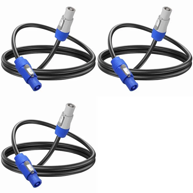 FULL-3X 16AWG Powercon Power Cable AC Powercon Input To Powercon Output 15A 3Pin Power Extension Cable