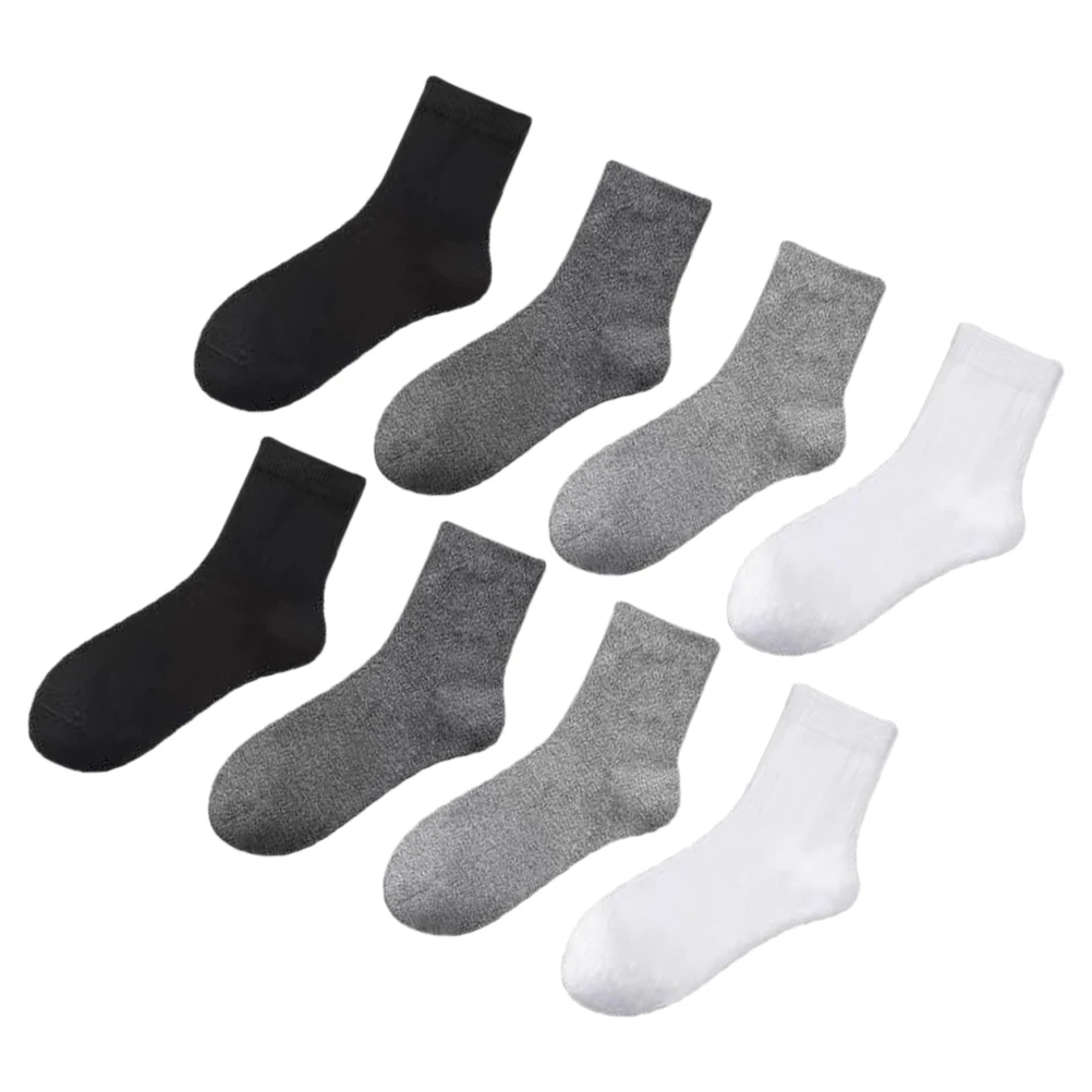 

Men's Dress Socks Mid Calf Cotton Comfortable for Shoes Business Athletic Stockings Black White Grey Mens Crew