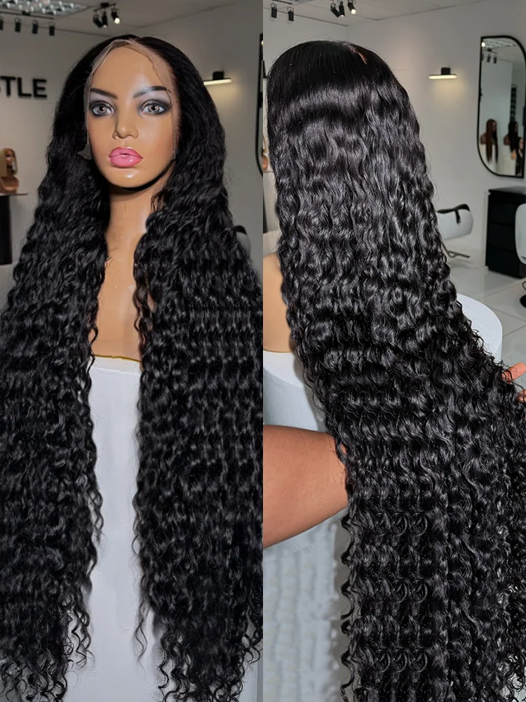 

30 40 Inch 220 250 Density Curly 13x6 HD Lace Frontal Human Hair Wigs Brazilian Water Deep Wave 13x4 Lace Front Wig For Women