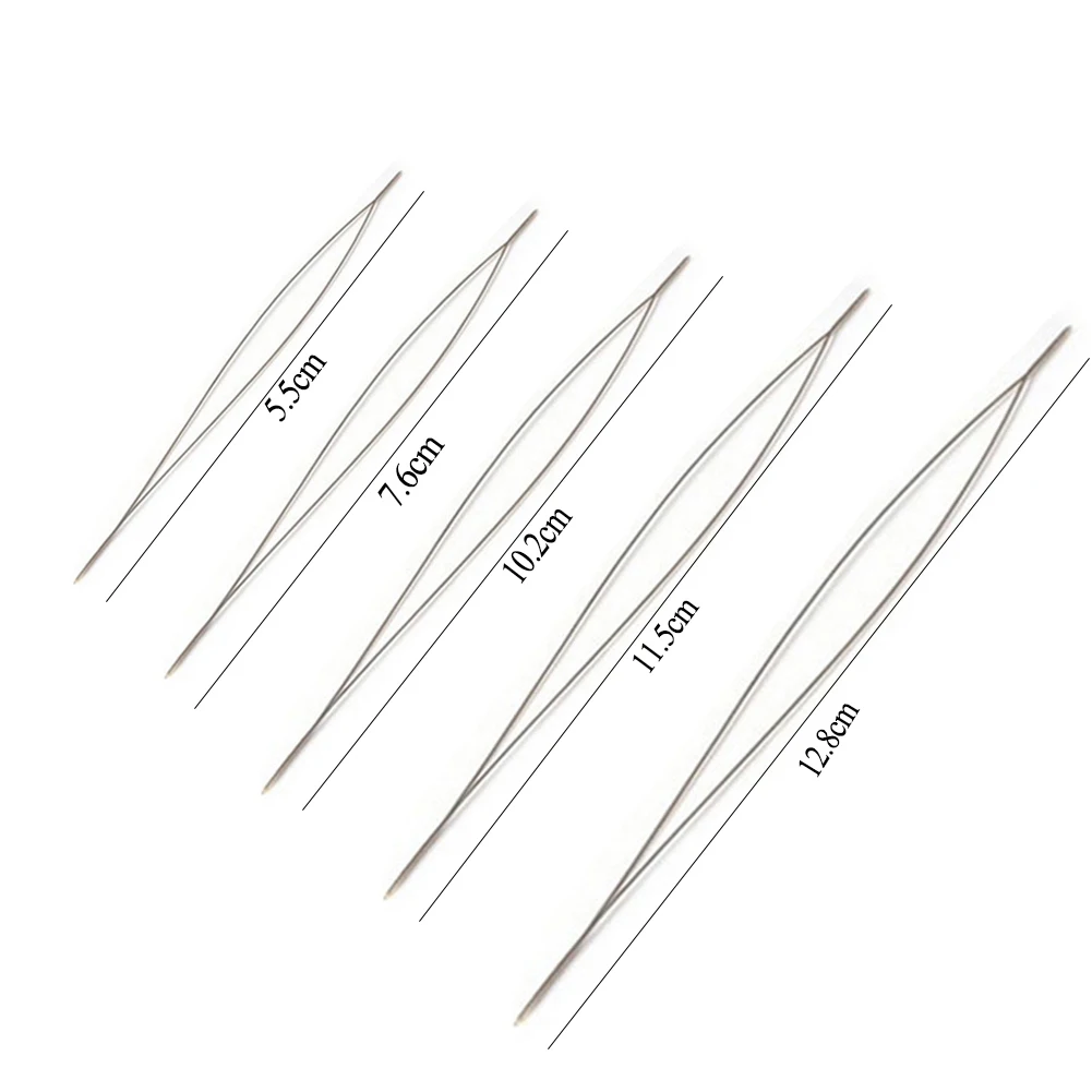 6pcs/set Open Big Eye Beading Needles for Making Necklace Bracelet DIY Stainless Steel Self Threading Bead Tools Jewelry Pins