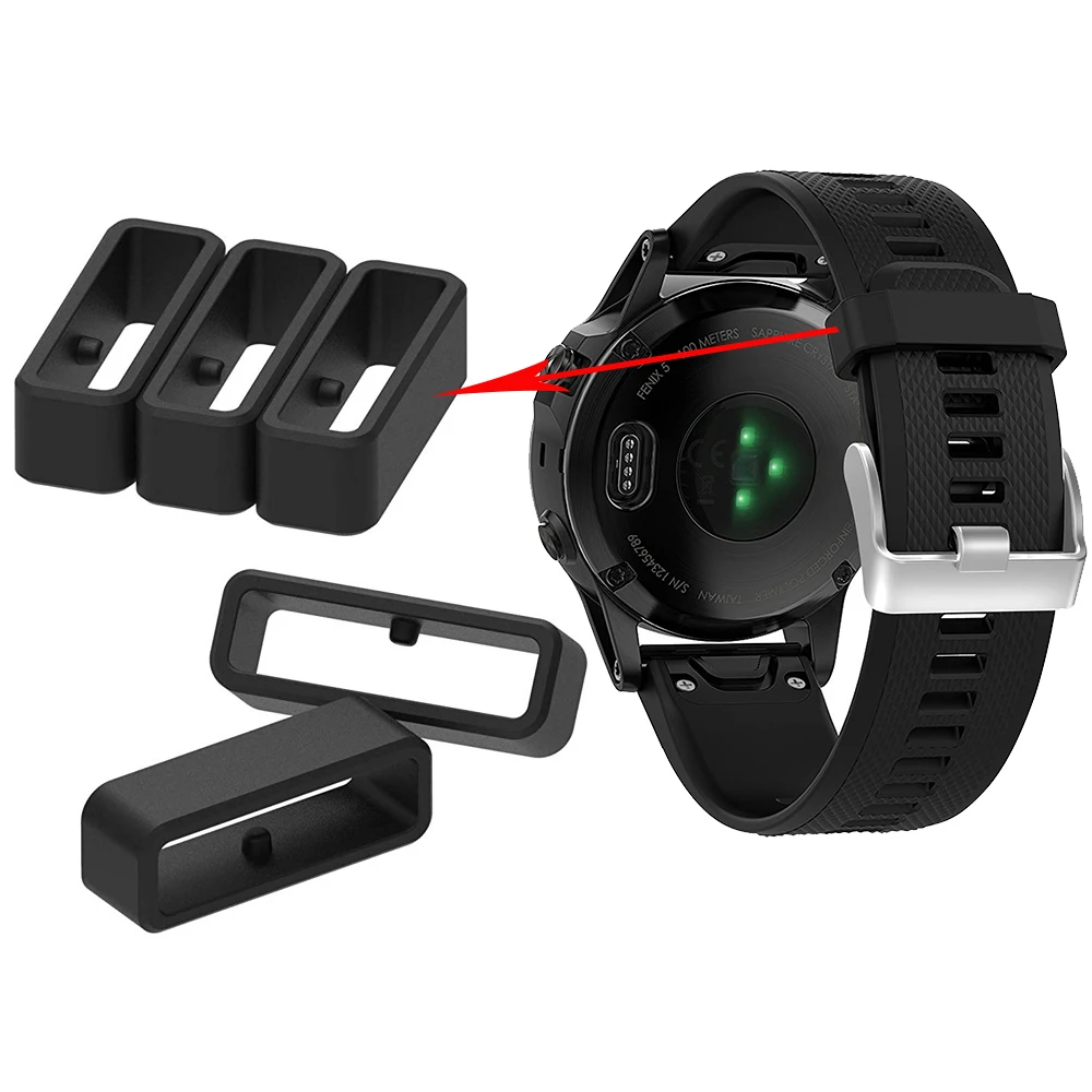 Silicone Watch Strap Band Keeper Loop Security Holder For Garmin Fenix 7S 7X 7 6S 6X 6 Pro 5X 5S 5 Plus 3HR Rubber Retainer Ring