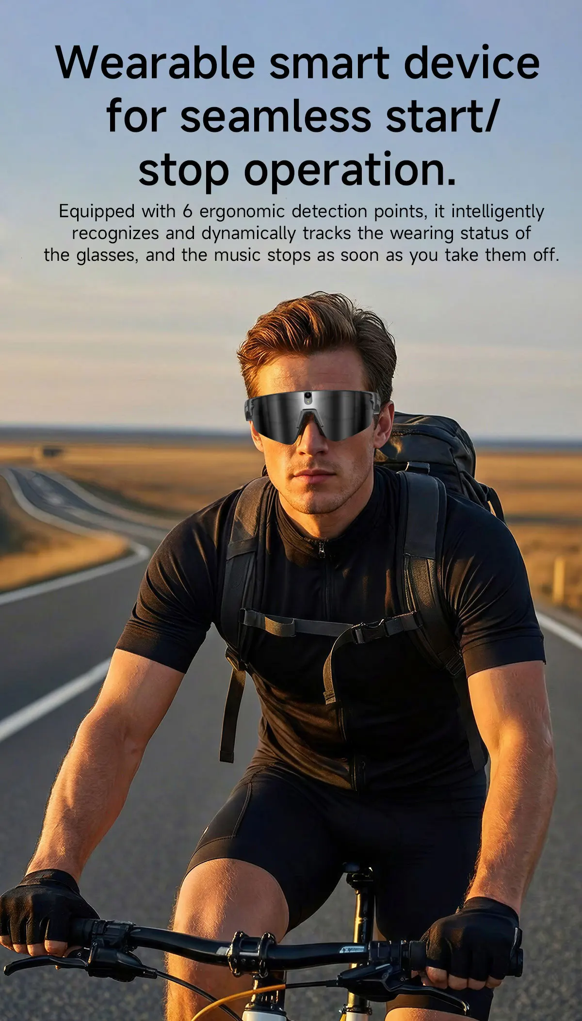 New Cycling AI Smart Glasses 4K HD 800W Camera Bluetooth Call Translation Anti-shake HD capture For Men Anit UV IP66 Waterproof