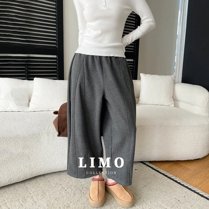 

LIMO 2025 летние женские широкие брюки, повседневные удобные брюки-палаццо из полиэстера и хлопка с высокой талией