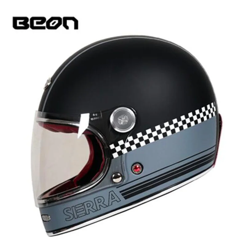 BEON Men\'s Women\'s Retro Full Face Motorcycle Helmet Motocross Motorcycle Running Helmets Capacete De Moto Casco Casque Cascos