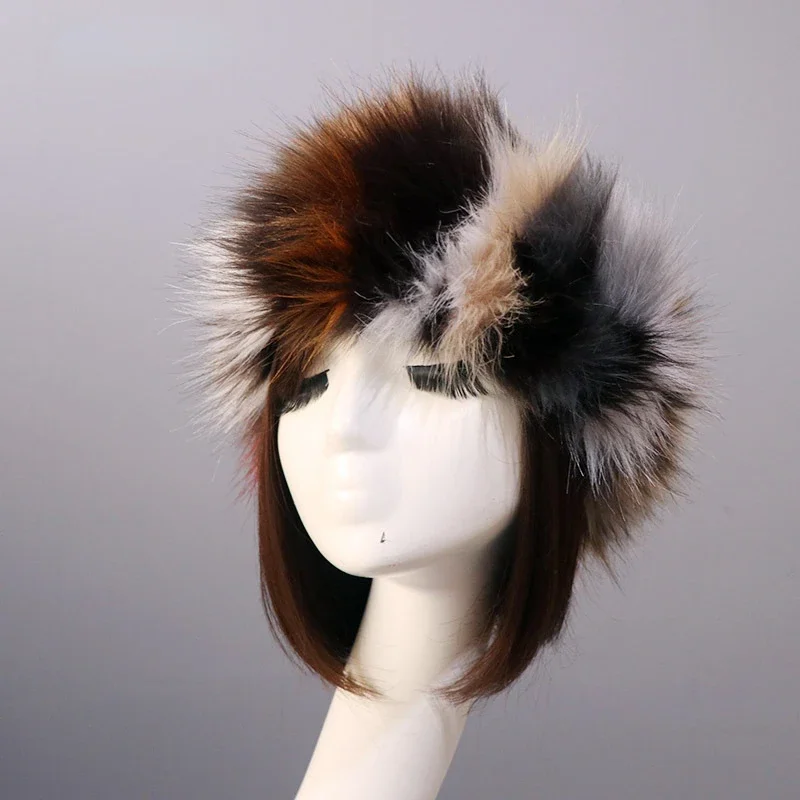 Imitation Fur Thickened Hat No Empty Top Hat Warm Hat Hoop Hood Fashion Rabbit Hair Short Plush Beanie Women's Autumn and Winter