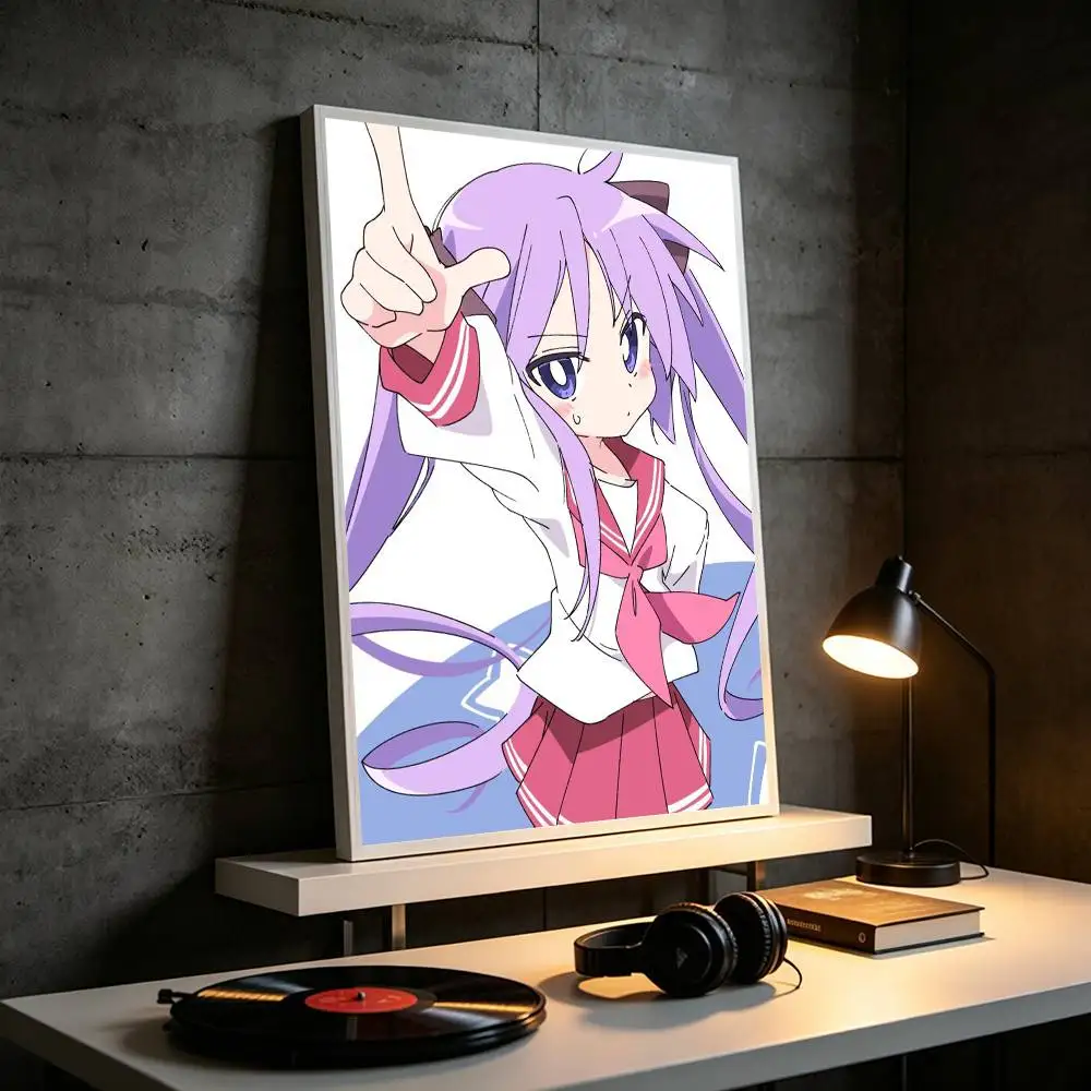 Lucky Star Hiiragi Kagami  Poster Waterproof Wall Art Sticker For Bar Living Room Vintage Decor High Quality Print Gift