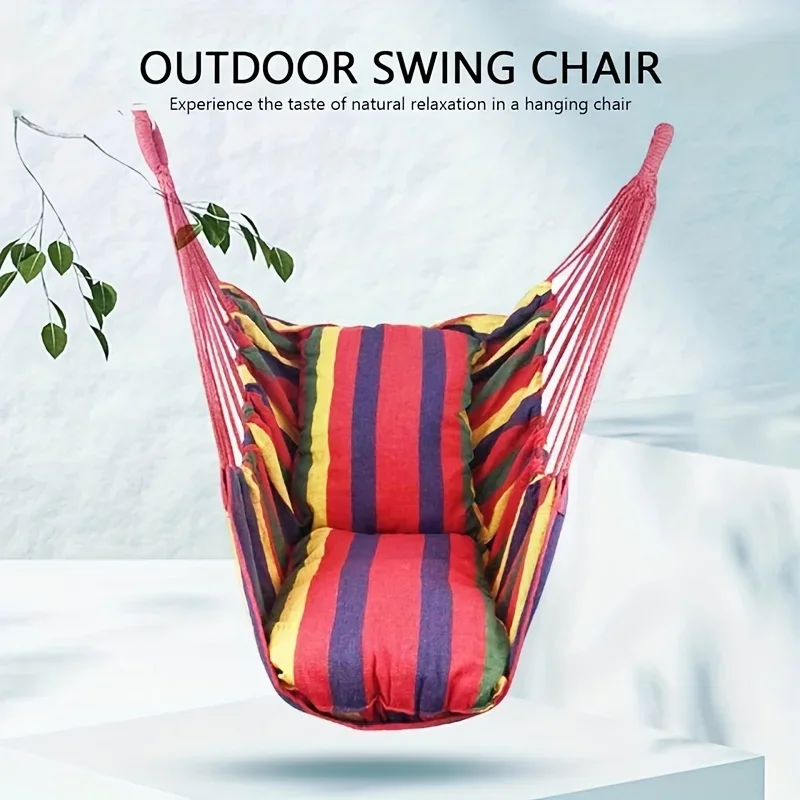 1pc outdoor hammock chair, canvas leisure swing chair without pillow and cushion, indoor and outdoor hammock, garden leisure fur