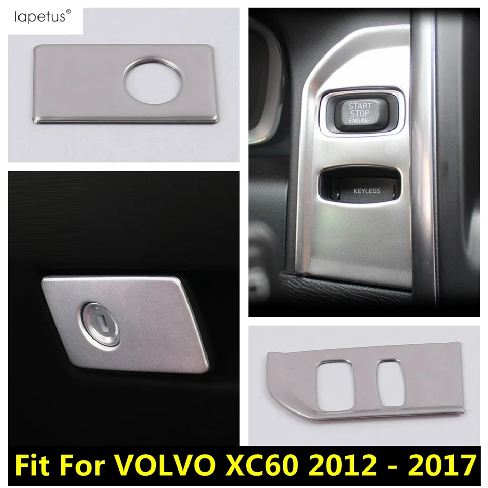 

Glove Box Button Sequins / Start Stop Engine Key Hole Panel Decor Cover Trim For VOLVO XC60 2012 - 2017 Stainless Accessories