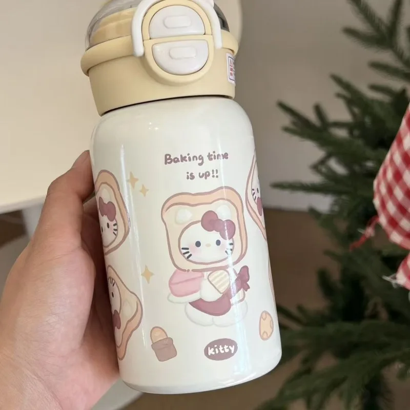 

Соломенная чашка Hello Kitty Sus316, милая чашка Sanrio с героями мультфильмов аниме, 400 мл, изоляционная портативная чашка My Melody для дома, офиса, автомобиля в детской чашке для воды