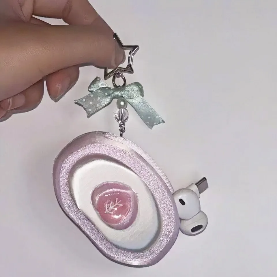 Strawberry Swiss Roll Wired Headphone Storage Box Customized Automatic 3D Printing Desktop Portable Data Cable Storage Box DIY