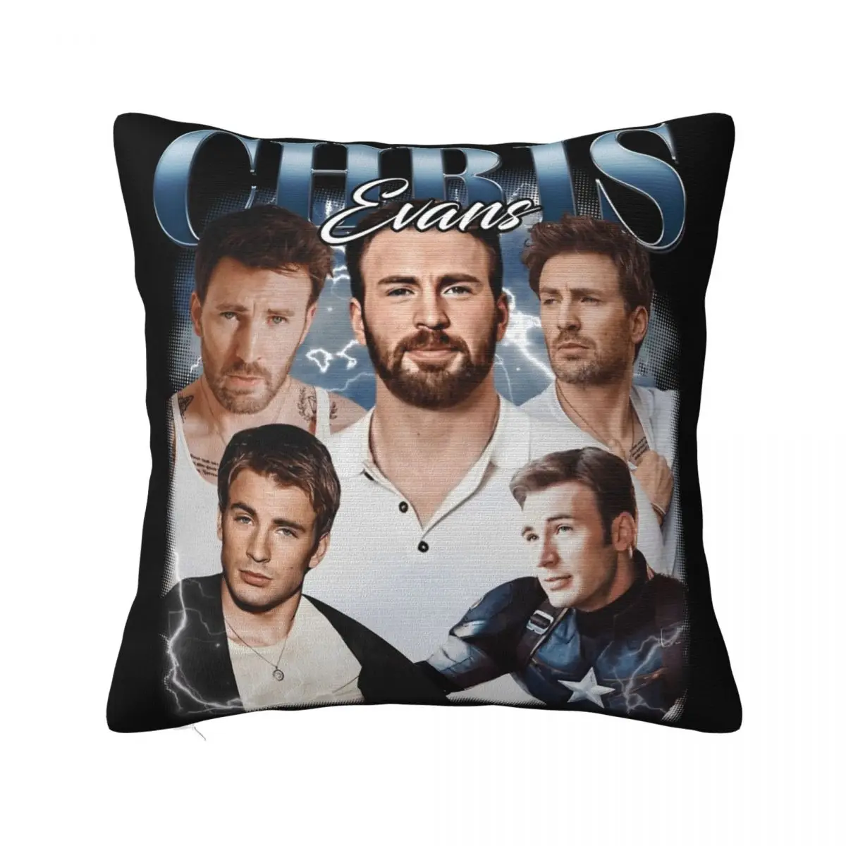 Chris Evans Pillowcase Printing Fabric Cushion Cover Decoration Pillow Case Cover Home Square 40X40cm