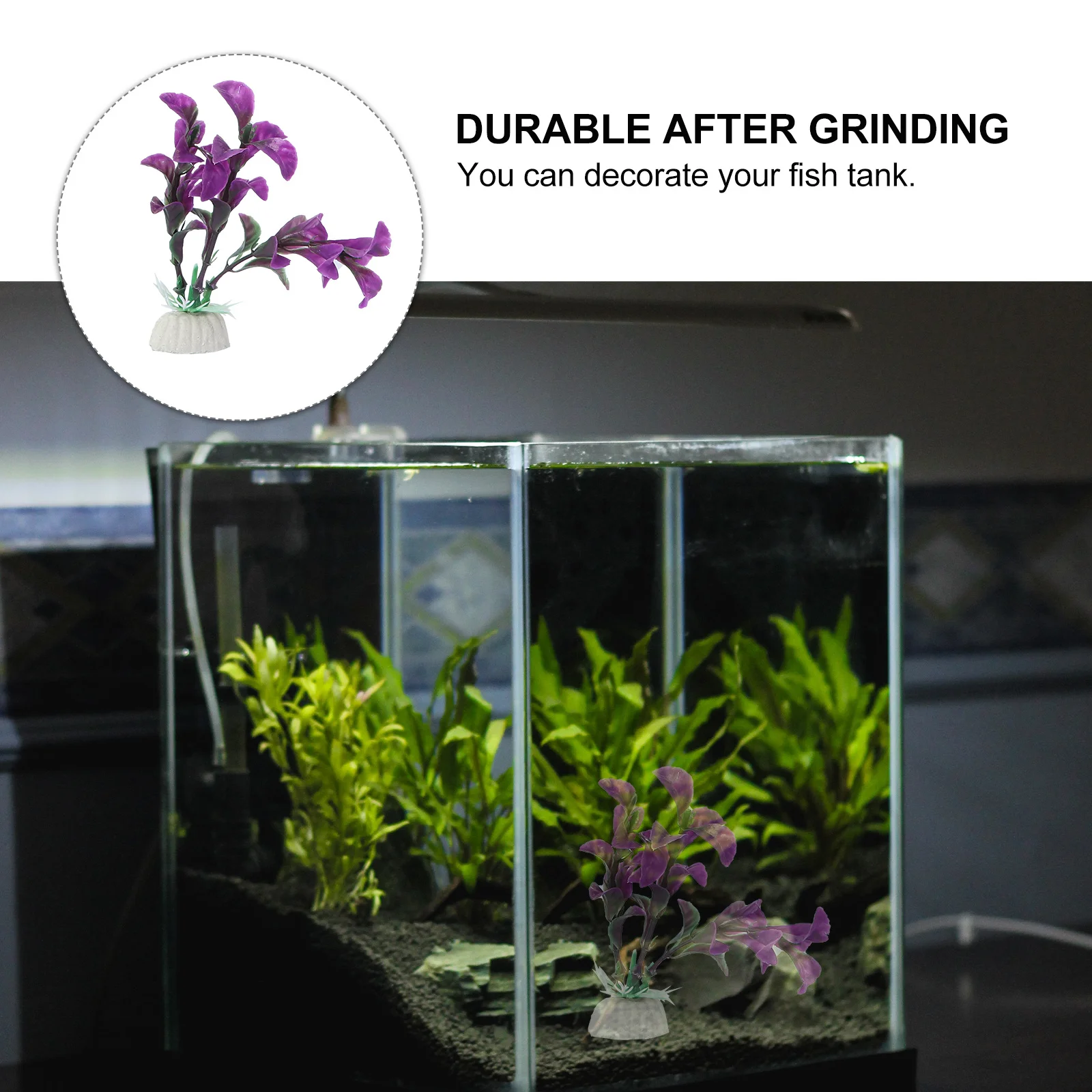 

10 pcs Water Plant Ornament 80-125Mm Plastic Aquarium Decoration Fish Tank Artificial Plants Gravel Bed Safe Scenery Pet