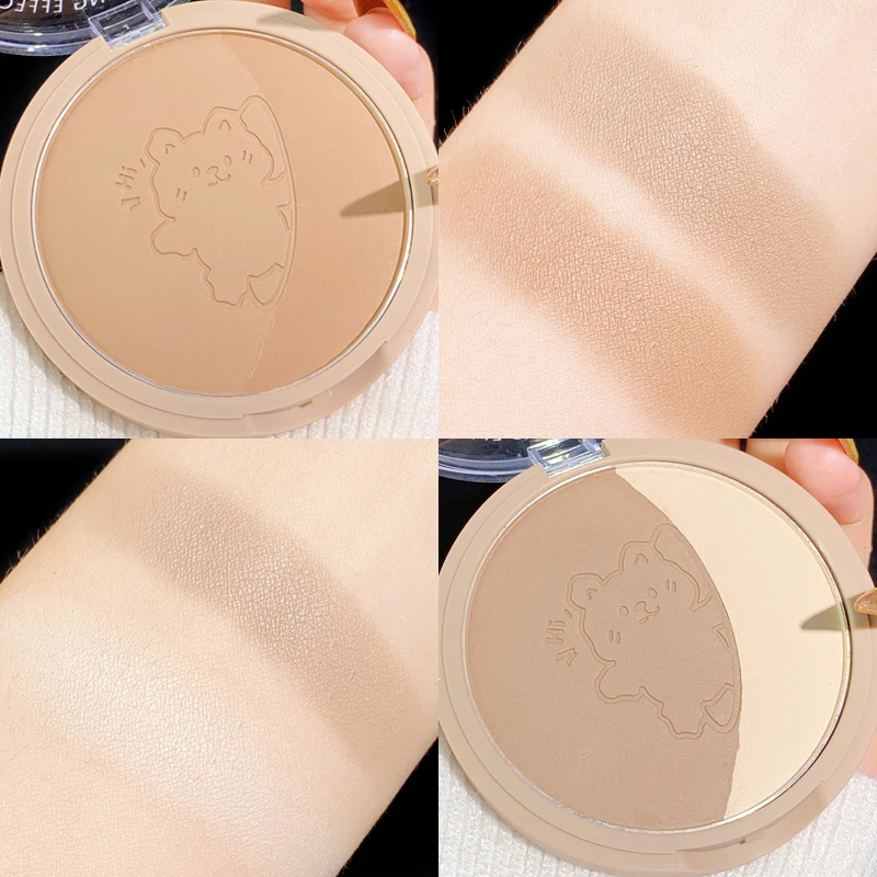 Natural 3D Bronzer Contour Powder Palette Long-lasting Smooth Matte Facial Highlight Makeup Waterproof Shadow Powder Cosmetics