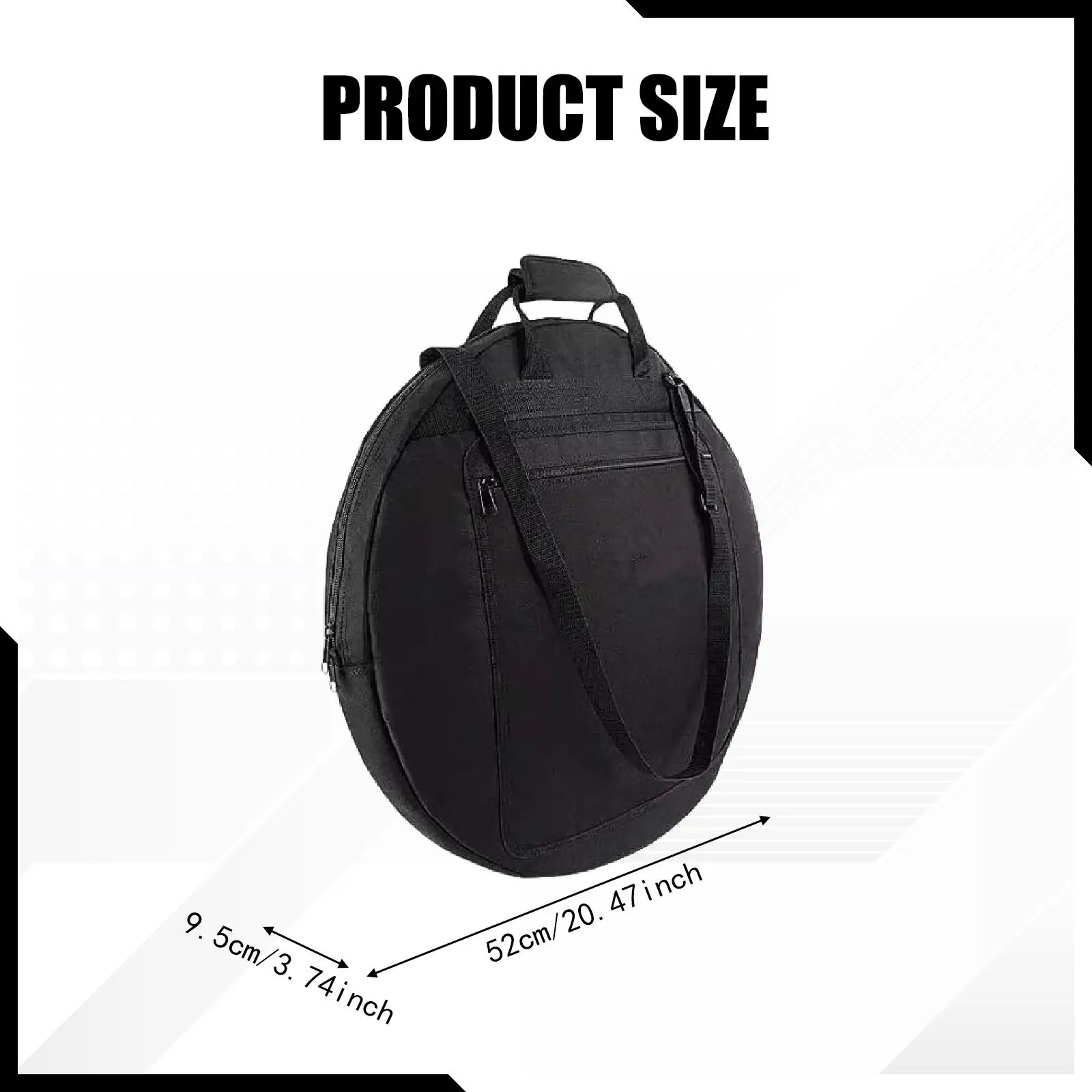 Portable Cymbal Bag Oxford Cloth Black Padded Percussion Case Independent Dividers Drum Accessories for Touring