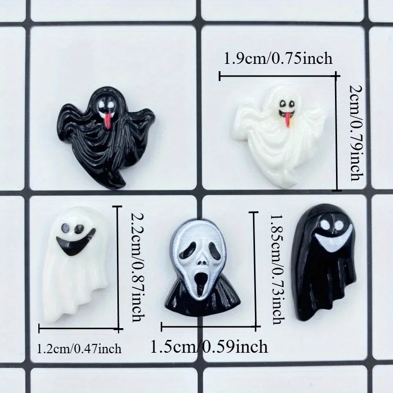 20PSC Halloween Pumpkin Head Bat Ghost Flat Back DIY Resin Figurines Scrapbook Home Decor Crafts