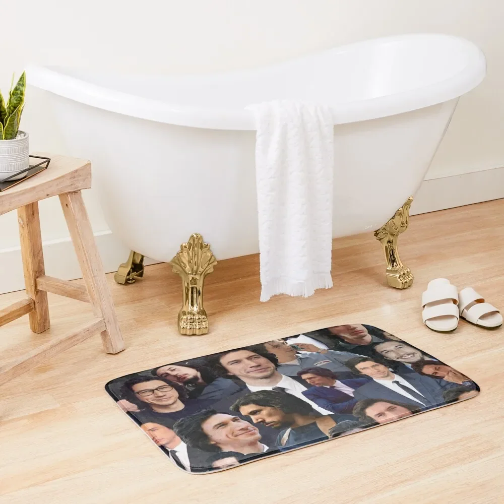 

Adam Driver Blue Collage Bath Mat Carpet For Home Entrance Rugs Baths Bathroom Carpets Washable Non-Slip Kitchen Rug Mat