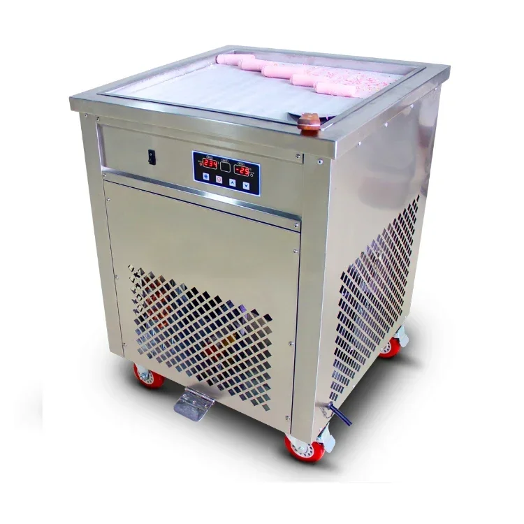 Stainless Steel 110v Single Square Cold Plate Fried Ice Cream Roll Machine Maker Delivery To Door In USA