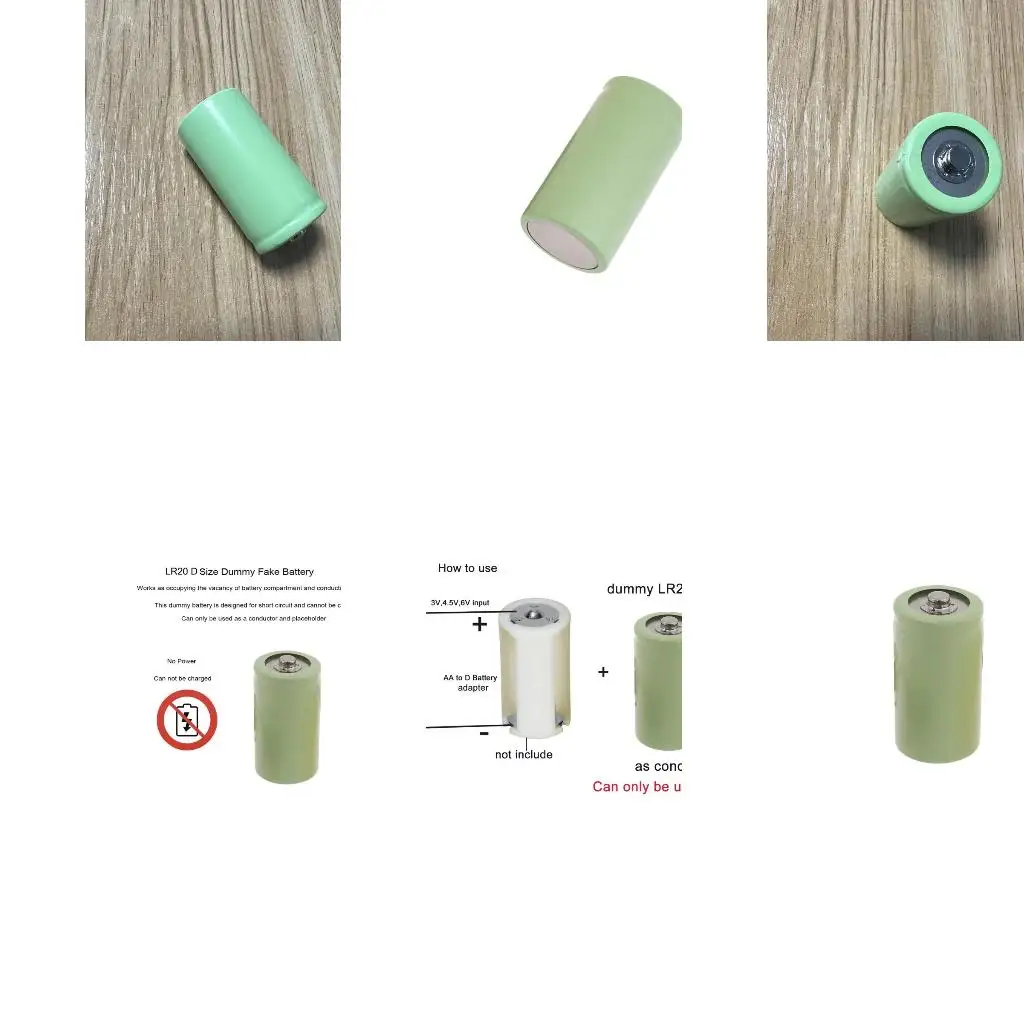  Fake Battery Setsup Shells Placeholder Cylinder Conductor for LR20 D Battery