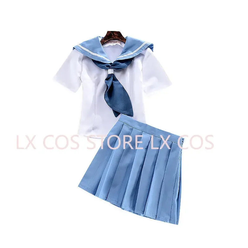 Anime KILL la KILL Cosplay Costume Mako Mankanshoku Sailor Suit White Uniform JK Skirt Outfit Short Sleeve Shirt Blue Mini Skirt