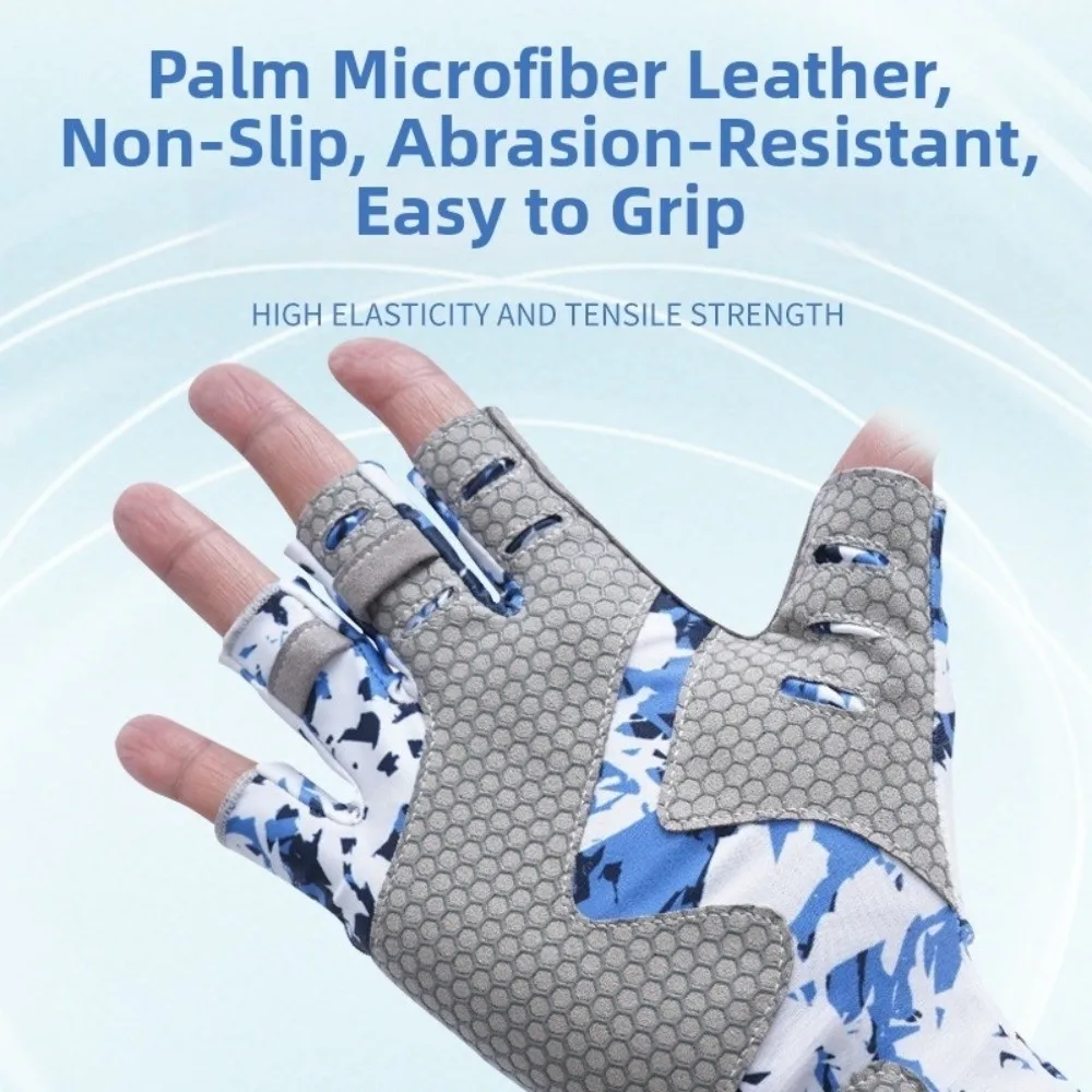 Outdoor Summer Fishing Gloves Breathable Half Finger Gloves Non Slip Wear-resistant Sunscreen Gloves Sun Protection