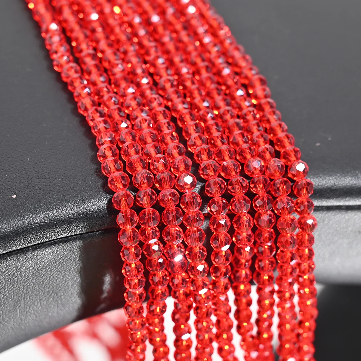 110 Stuks 4MM Kunstmatige Kristallen Glazen Kralen Platte Ronde Helder Facet Losse Spacer Bead voor Sieraden Maken DIY Armband ketting