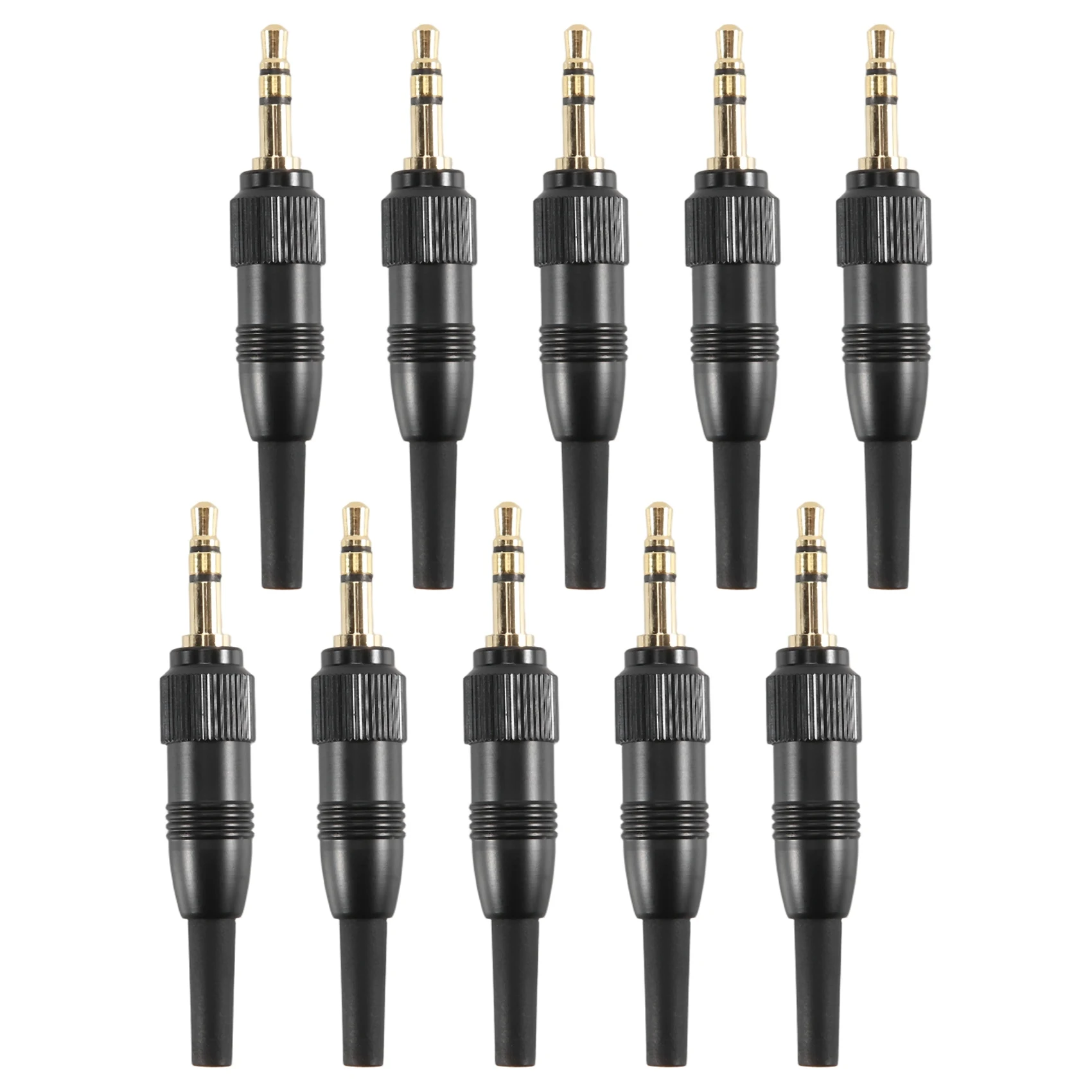 ABUO 10Pcs 3.5mm Stereo Screw Locking Audio Lock Connector for Sennheiser for Sony Nady Microphone Spare Plug Adapter