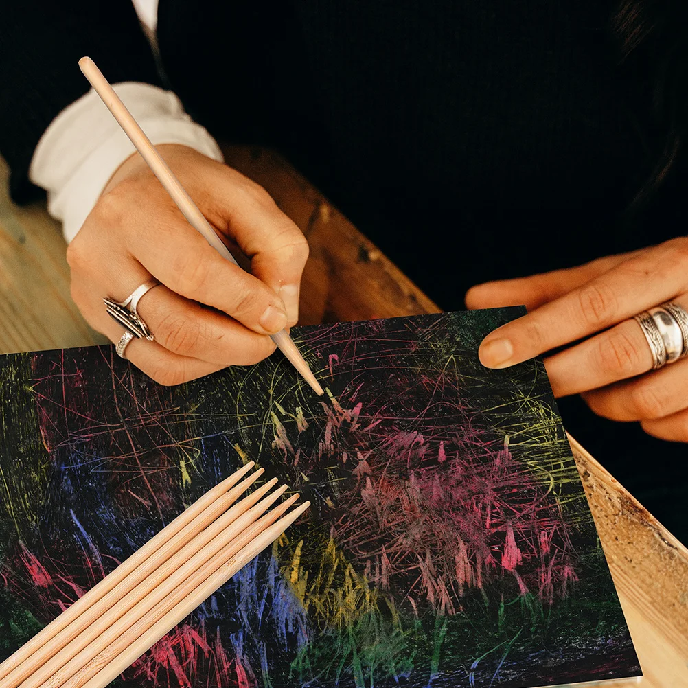 

150Pcs Bamboo Scratch Stylus Fine Polished Scratch Painting Tools DIY Paper Art Pens Multipurpose Craft Supplies