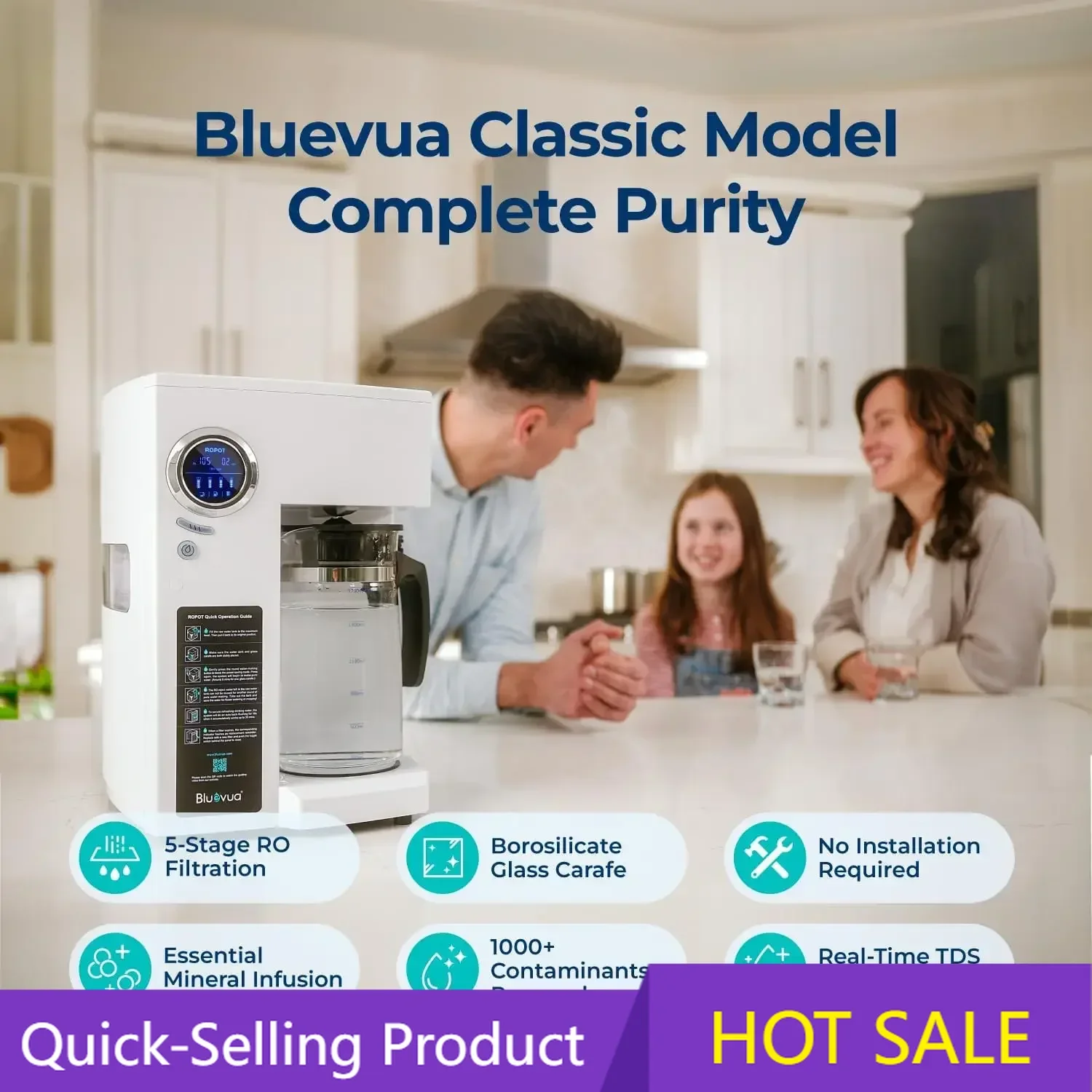 

Акция! Флеш-распродажа! Хит продаж! Система обратного осмоса RO100ROPOT, настольный фильтр для воды, 4-ступенчатая очистка, Counter R.