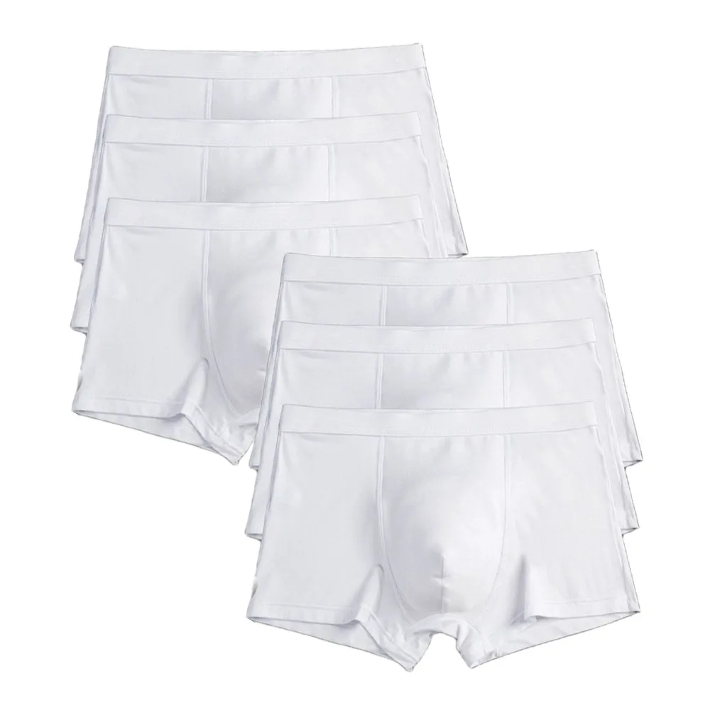 

6 × Men Boxers Briefs Shorts Underwear Bottom Cotton Modal Knickers Underpants Undies Homme White Wedding Panties Under Clothes