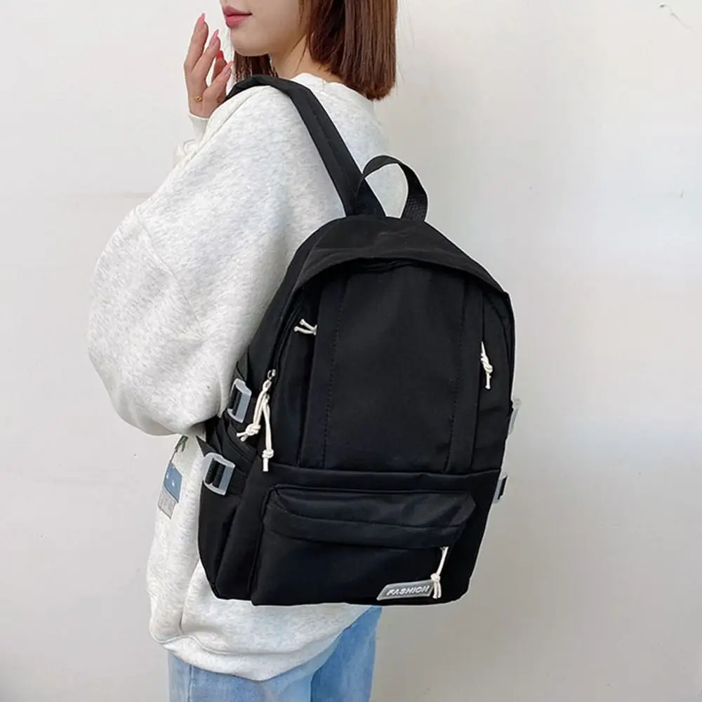 

Модная однотонная школьная сумка, легкий милый стильный студенческий рюкзак, повседневный дизайн, дорожный рюкзак с несколькими карманами, студенческий