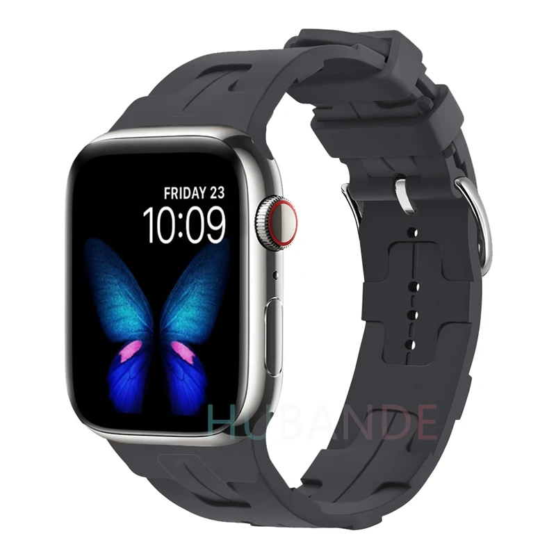 Strap For Apple Watch Band 44mm 45mm 49mm 41mm 40mm 42mm 38mm Soft Silicone sport Bracelet iwatch Serise 8 7 SE 6 5 9 Ultra 49mm