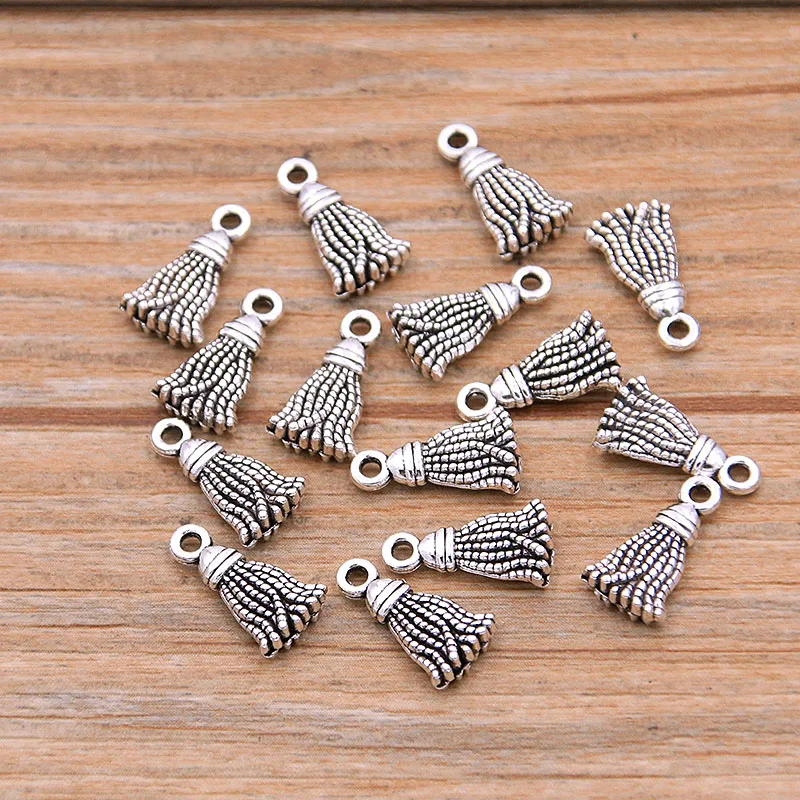 20PCS 4 Styles Picture Color Horse Ruler Tassel Shell Charms Animal Pendant Metal Alloy DIY Necklace Bracelet Handwork Marking