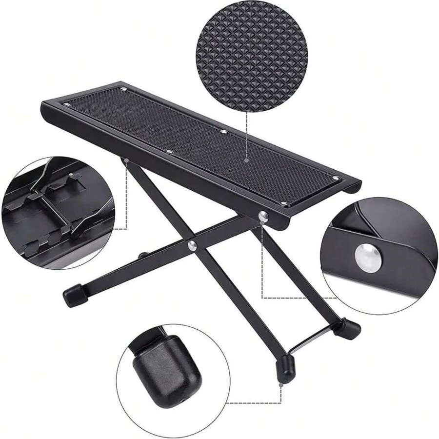 ペディキュア フットレスト スタンド 4 段階調節可能 折りたたみ式 滑り止め フットレスト スタンド メタル ビューティー マニキュア フット ペダル サロン 家庭用