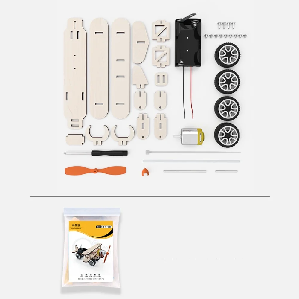 Rompecabezas educativos de madera con modo de avión 3D creativo, helicóptero, proyectos escolares DIY, Kits de experimentos para niños