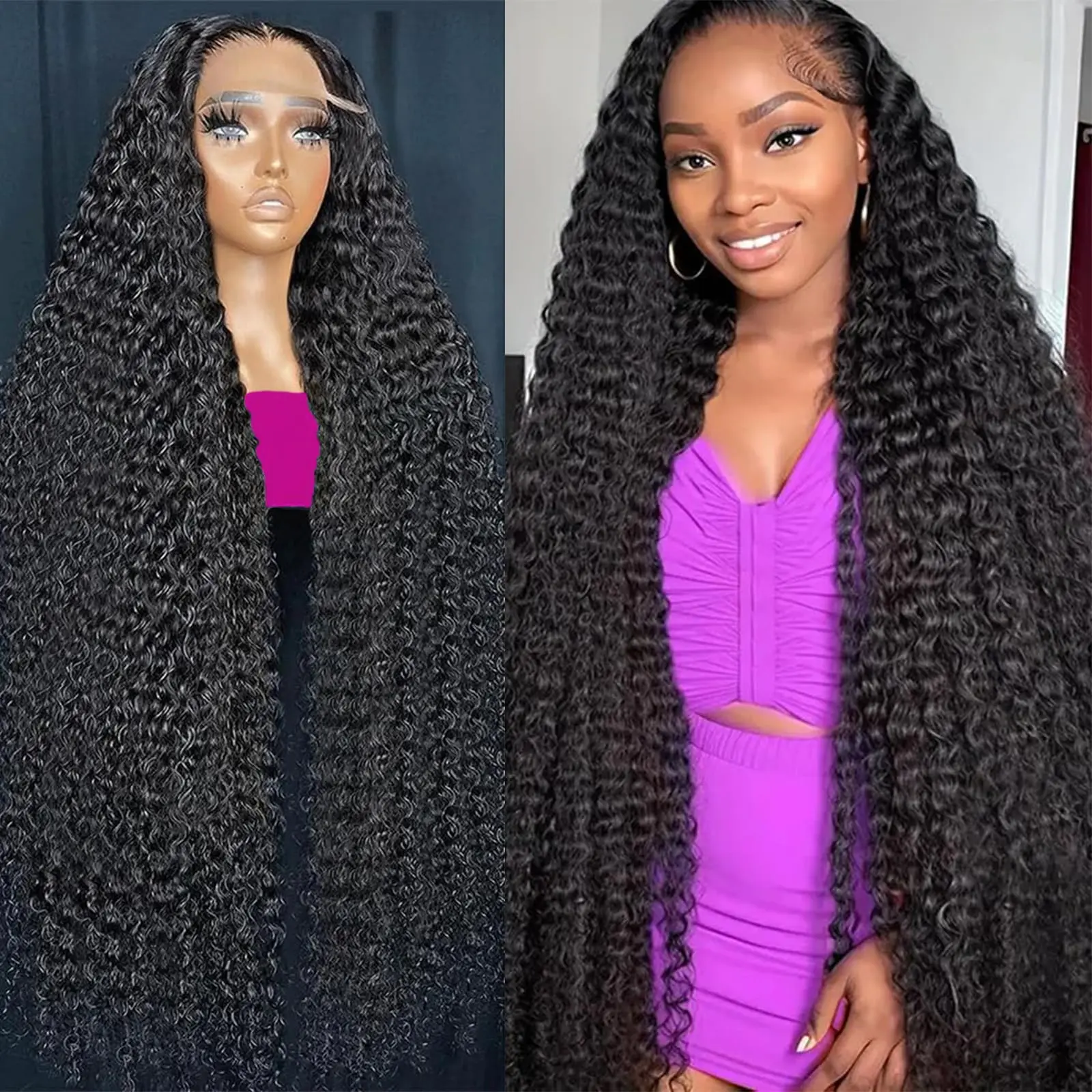 

250 Плотность Свободные Глубокие Волны 13x6 Парики Фронта Шнурка Человеческих Волос Бразильские 30 40 Дюймов Вьющиеся Волнистые Волнистые HD 13x4 Парик Фронта Шнурка