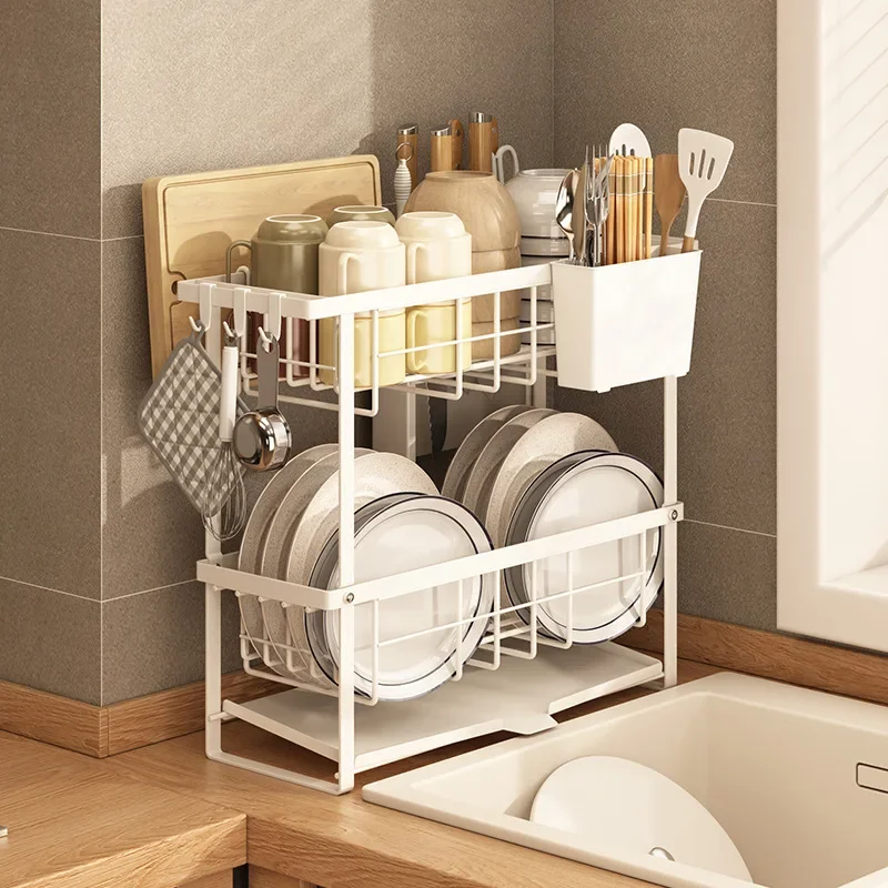 Drain Kitchen Bowl Rack Sink Side Dish and Tableware Storage Japanese Countertop Narrow Storage No Mounting