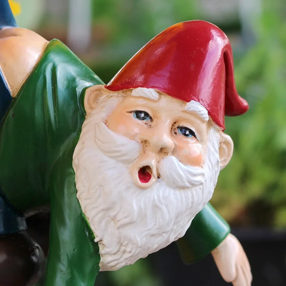 

Funny Mini Gnome Hanging Statue Cartoon Lifelike Dwarf Miniature Sculpture Resin Dwarf Pants Pendant Flowerpot Decoration